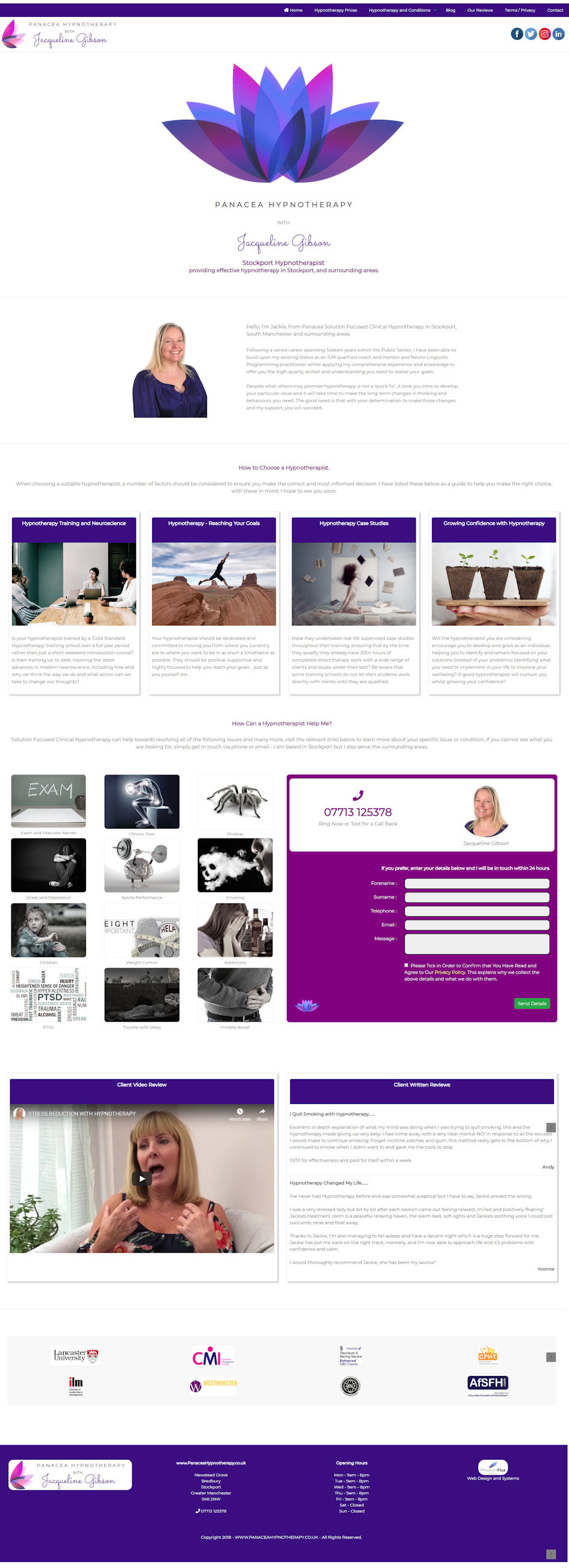 Hypnotherapist Website Design