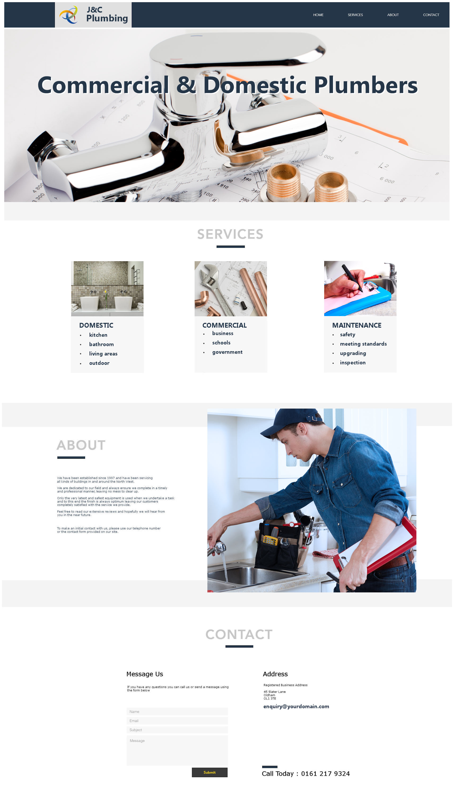 No Template web design for plumbers